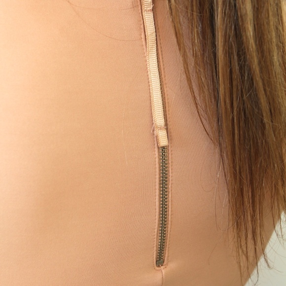 H&M Peplum Top Blouse Fitted Peach Size 2 Salmon - Picture 3 of 5